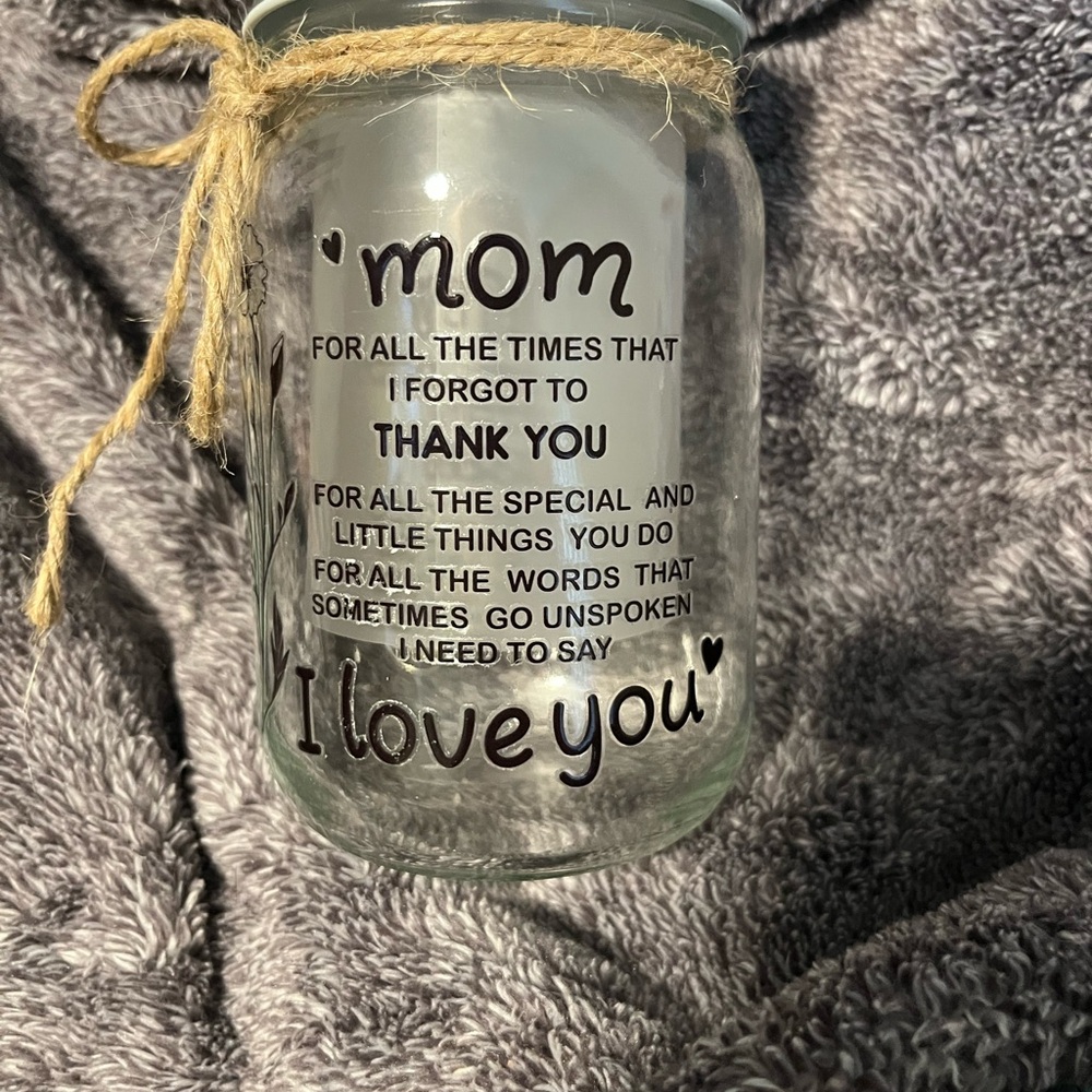 Mom Night Light Decorative Mason Jar